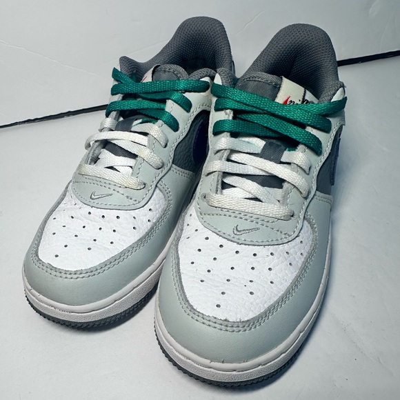 Kids' Nike Gray and Blue Air Force 1 Sneakers - Picture 3 of 8